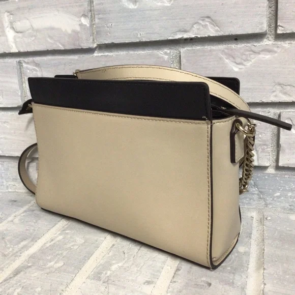 👛🥂 HOST PICK 👛🥂KATE SPADE LEATHER CREAM AND BLACK CROSSBODY BAG EUC - Picture 6 of 14